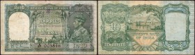 Ten Rupees Bank Note of King George VI Signed by J.B. Taylor of Burma Issue.