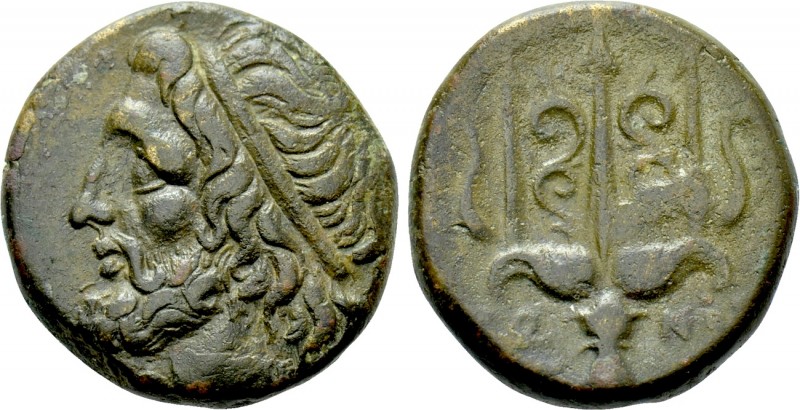 SICILY. Syracuse. Hieron II (275-215 BC). Ae Tetras. 

Obv: Head of Poseidon l...
