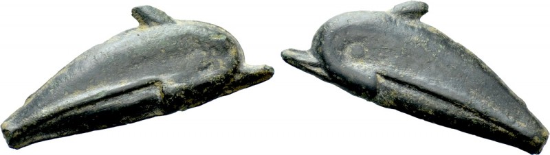 SKYTHIA. Olbia. Cast Ae (5th century BC). 

Obv: Dolphin.
Rev: Dolphin.

SN...