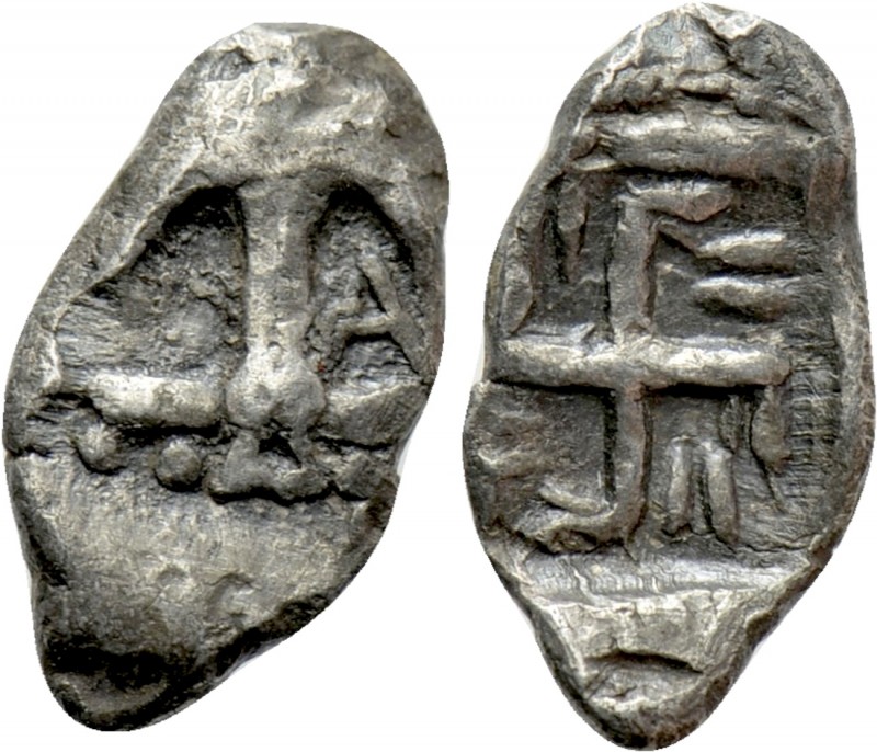 THRACE. Apollonia Pontika. Hemiobol (Circa 540/35-530 BC). 

Obv: Inverted anc...