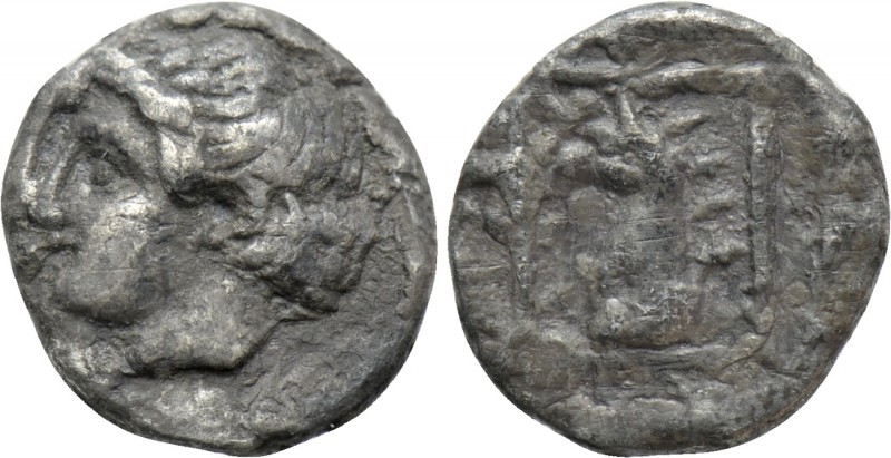 TROAS. Assos. Hemiobol (Circa 4th century BC). 

Obv: Female head left.
Rev: ...