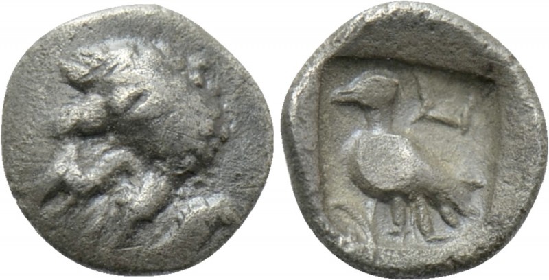 CARIA. Mylasa. Tetartemorion (Circa 420-390 BC). 

Obv: Forepart of lion right...