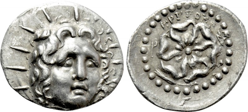 CARIA. Rhodes. Drachm (Circa 88/42 BC-AD 14). Kritokles, magistrate. 

Obv: Ra...