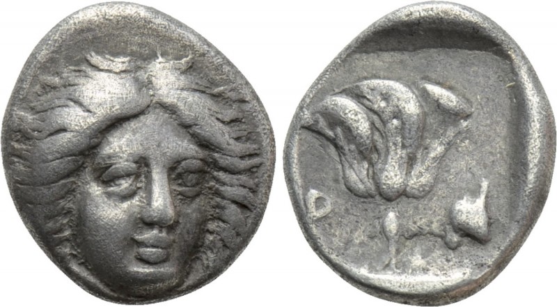 CARIA. Rhodes. Hemidrachm (Circa 408/7-390 BC). 

Obv: Head of Helios facing s...