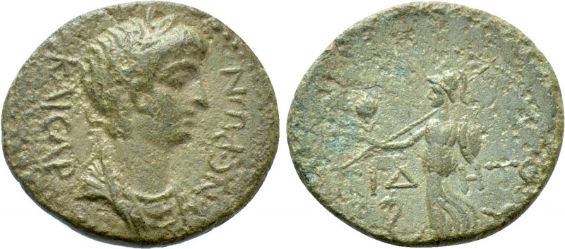 PAMPHYLIA. Side. Nero (54-68). Ae. 

Obv: NEPΩN KAIΣAP. 
Bareheaded and drape...