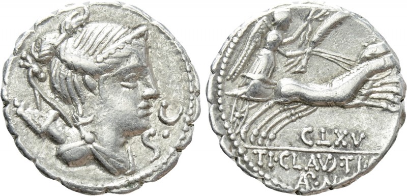 TI. CLAUDIUS NERO. Denarius (79 BC). Rome. 

Obv: SC. 
Draped bust of Diana r...