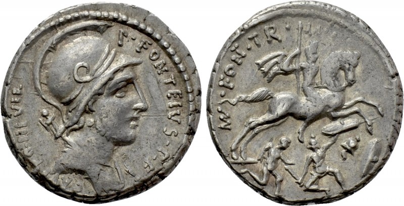 P. FONTEIUS P.F. CAPITO. Denarius (55 BC). Rome. 

Obv: P FONTEIVS P F CAPITO ...