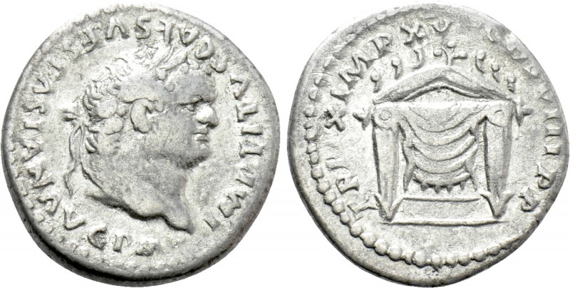 TITUS (79-81). Denarius. Rome. 

Obv: IMP TITVS CAES VESPASIAN AVG P M. 
Laur...