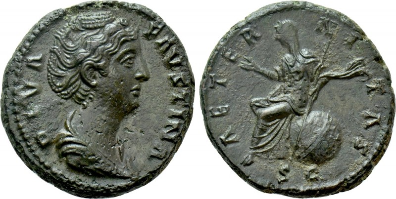 DIVA FAUSTINA I (Died 140/1). As. Rome. Struck under Antoninus Pius. 

Obv: DI...