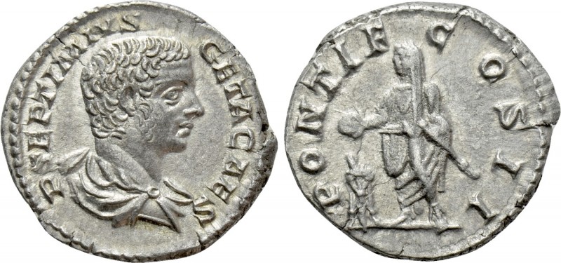 GETA (Caesar, 198-209). Denarius. Rome. 

Obv: P SEPTIMIVS GETA CAES. 
Barehe...