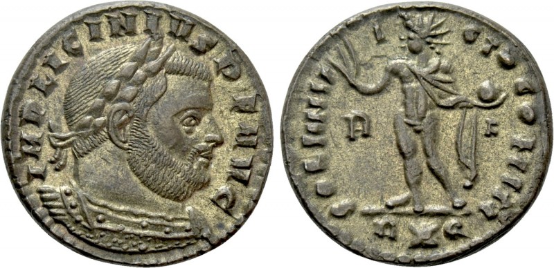 LICINIUS I (308-324). Follis. Rome. 

Obv: IMP LICINIVS P F AVG. 
Laureate an...