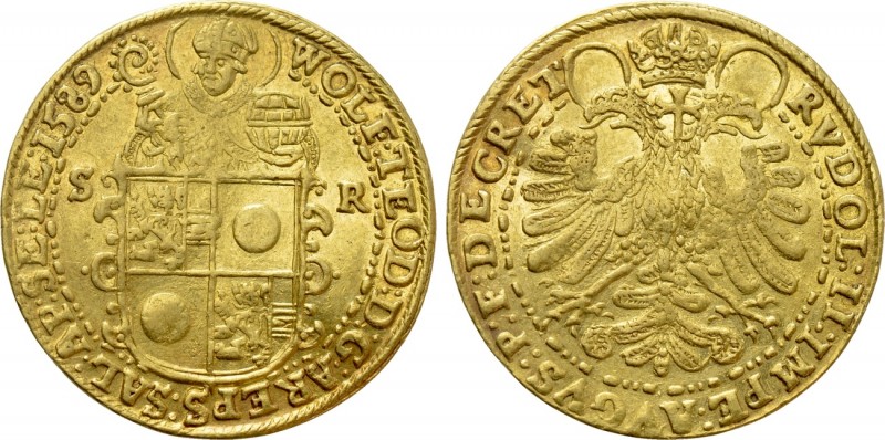AUSTRIA. Salzburg. Wolf Dietrich von Raitenau (1587-1612). GOLD 2 Ducats (1589)....