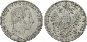 AUSTRIA. Franz Joseph I (1848-1916). Vereinstaler / 1 1/2 Gulden (1861 A). Vienna.