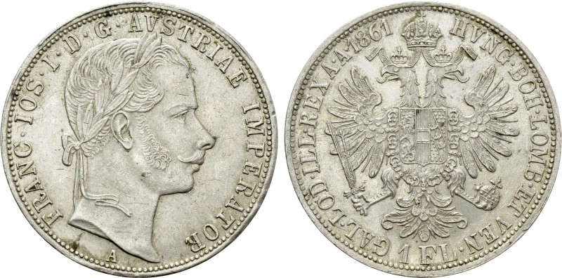 AUSTRIA. Franz Joseph I (1848-1916). 1 Gulden / 1 Florin (1861). Vienna. 

Obv...