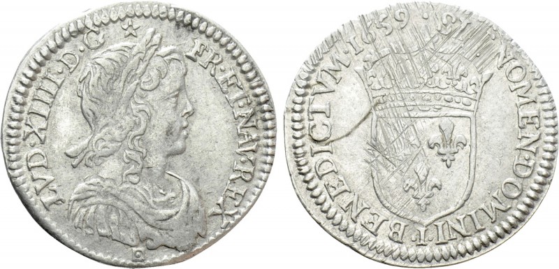 FRANCE. Louis XIV (1643-1715). 1/12 Écu (1659-I). Limoges. 

Obv: LVD XIIII D ...