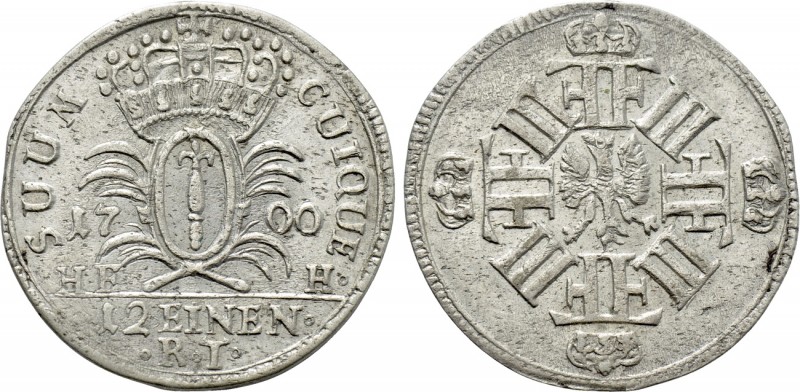 GERMANY. Brandenburg - Preussen. Friedrich III (1688-1701). 1/12 Taler (1700 HF-...