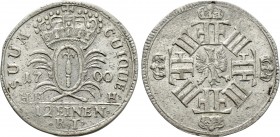 GERMANY. Brandenburg - Preussen. Friedrich III (1688-1701). 1/12 Taler (1700 HF-H). Magdeburg.