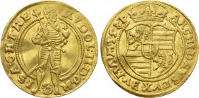 HOLY ROMAN EMPIRE. Rudolf II (1576-1612). GOLD Ducat (1581). Prague.