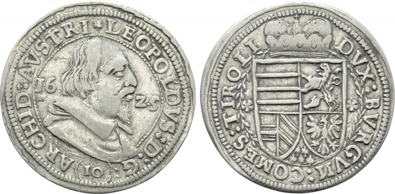 HOLY ROMAN EMPIRE. Leopold V (Archduke, 1619-1632). 10 Kreuzer (1625). Hall. 
...