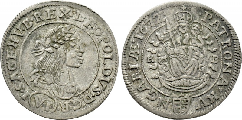 HOLY ROMAN EMPIRE. Leopold I (1657-1705). 6 Kreuzer (1672 K-B). Kremnitz. 

Ob...