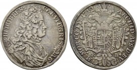 HOLY ROMAN EMPIRE. Karl VI (1711-1740). Half Thaler (1712 K - B). Kremnitz.