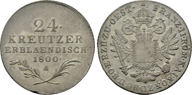 HOLY ROMAN EMPIRE. Franz II (1792-1806). 24 Kreuzer (1800 A). Vienna. 

Obv: V...