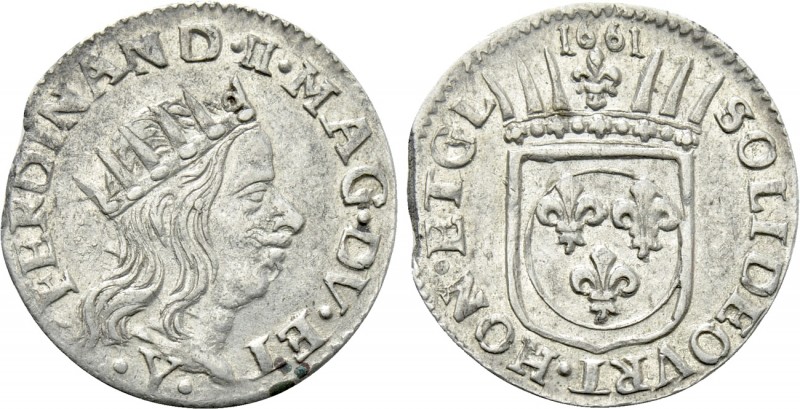 ITALY. Livorno. Ferdinando II de' Medici (1621-1670). Luigino (1661). 

Obv: F...