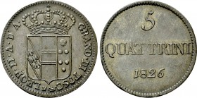 ITALY. Tuscany. Leopold II (1824-1848). 5 Quattrini (1826).