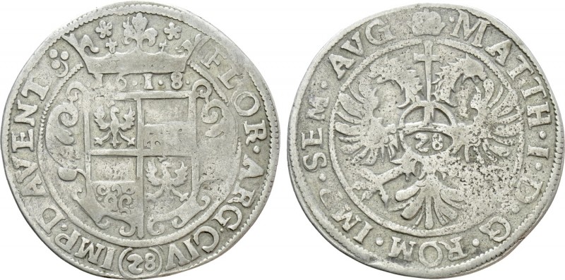 NETHERLANDS. Matthias I (1612-1619). 28 Stuivers - Florijn. Deventer. 

Obv: M...