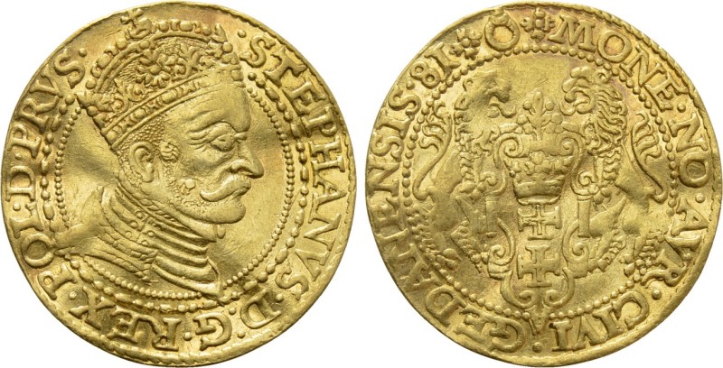 POLAND. Stephen Báthory (1576-1586). GOLD Ducat (1581). Gdansk (Danzig).

Obv:...