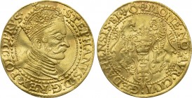 POLAND. Stephen Báthory (1576-1586). GOLD Ducat (1581). Gdansk (Danzig).