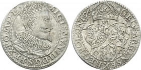 POLAND. Sigismund III Vasa (1587-1632). Szostak or 6 Groszy (1596). Malbork (Marienburg).