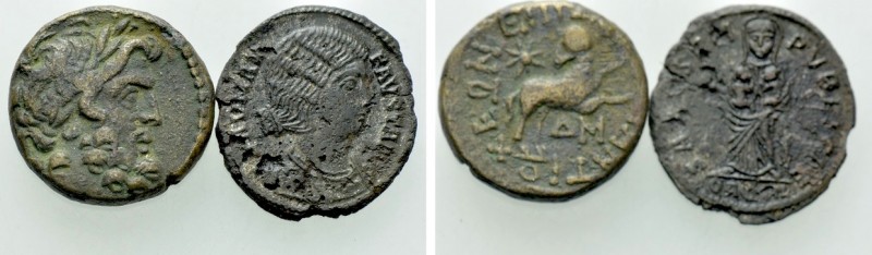 2 Ancient Coins. 

Obv: .
Rev: .

. 

Condition: See picture.

Weight: ...