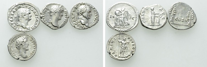 4 Roman Denarii; All tooled. 

Obv: .
Rev: .

. 

Condition: See picture....