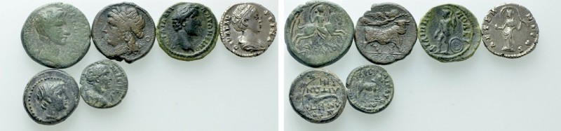 6 Greek and Roman Coins. 

Obv: .
Rev: .

. 

Condition: See picture.

...