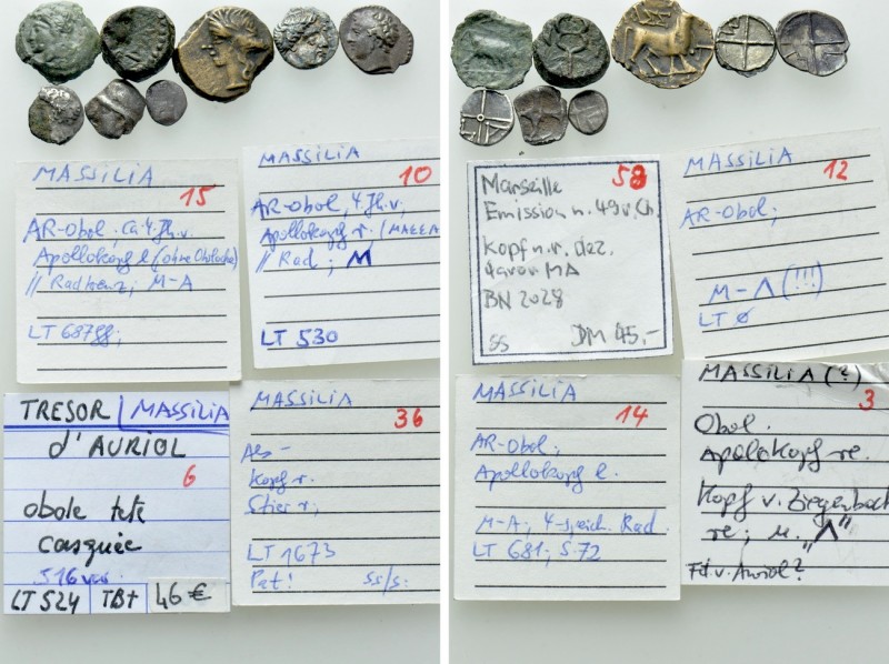 8 Coins of Massalia. 

Obv: .
Rev: .

. 

Condition: See picture.

Weig...