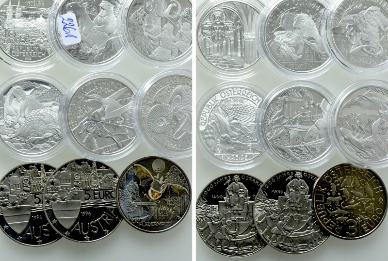 9 Euro Coins of Austria (123 Euro). 

Obv: .
Rev: .

. 

Condition: See p...