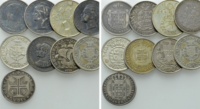 9 Coins of Portugal. 

Obv: .
Rev: .

. 

Condition: See picture.

Weig...