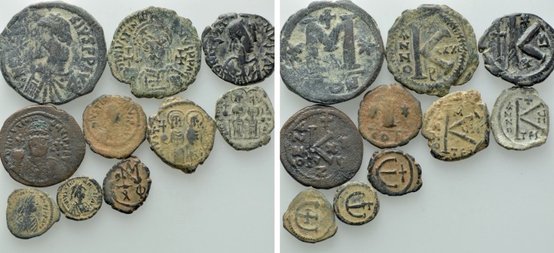 10 Byzantine Coins. 

Obv: .
Rev: .

. 

Condition: See picture.

Weigh...