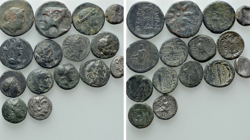15 Greek Coins. 

Obv: .
Rev: .

. 

Condition: See picture.

Weight: g...