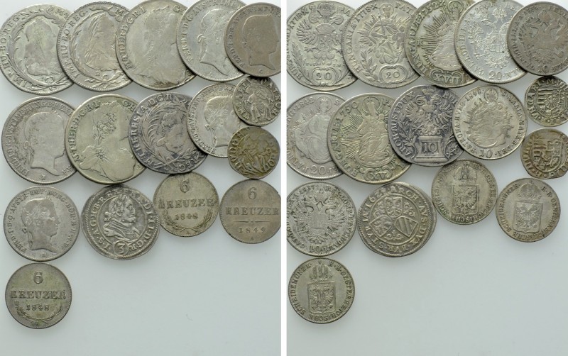 16 Coins of Austria and Hungary; Maria Theresa, Ferdinand I etc. 

Obv: .
Rev...