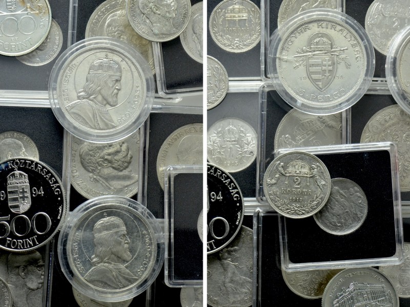 16 Silver Coins of Hungary; Franz Joseph etc. 

Obv: .
Rev: .

. 

Condit...