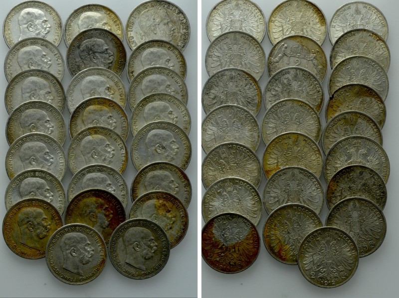 23 Silver Coins of Austria and Hungary; Franz Joseph I. 

Obv: .
Rev: .

. ...
