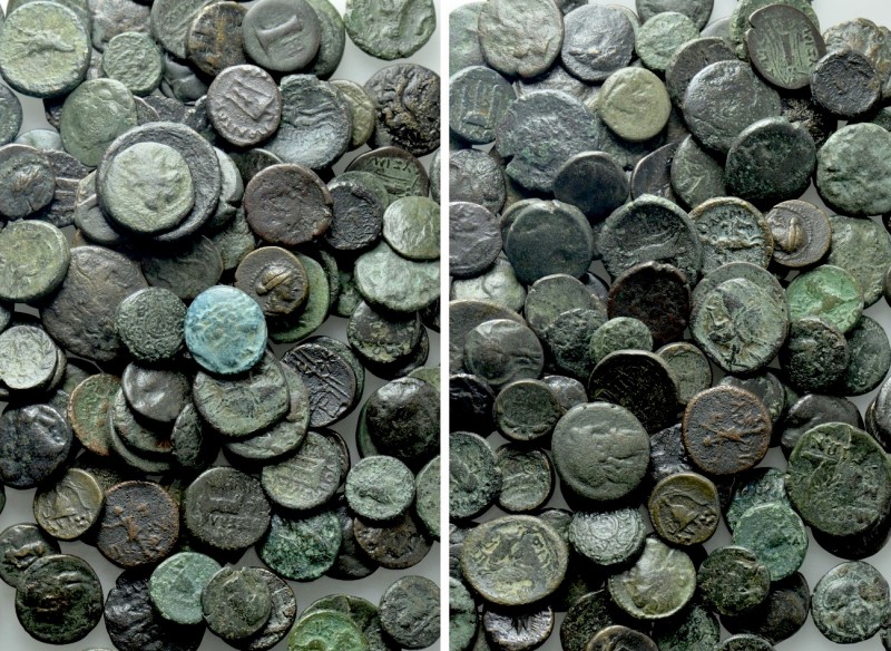 Circa 125 Greek Coins. 

Obv: .
Rev: .

. 

Condition: See picture.

We...