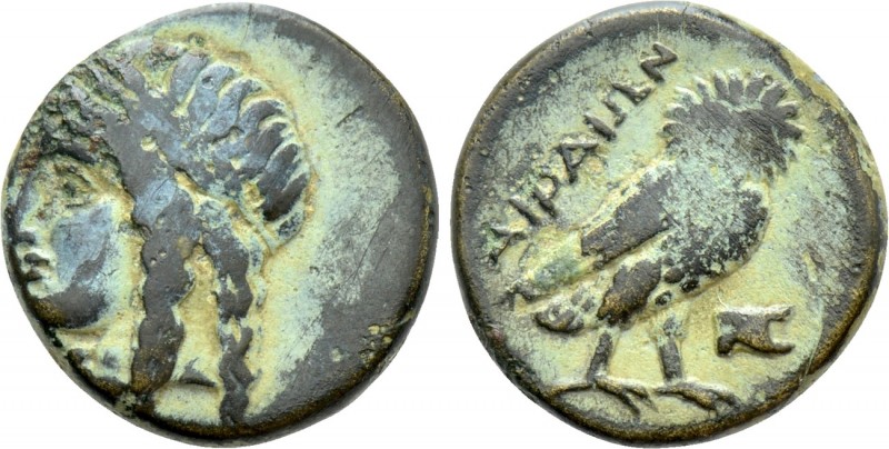IONIA. Airai. Ae (Circa 375-350 BC).

Obv: Laureate head of Apollo left.
Rev:...