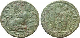 IONIA. Chios. Pseudo-autonomous (Mid 3rd century). Ae Triassarion. Aurelius Chrysogonos, son of Epaphroditos, archon.