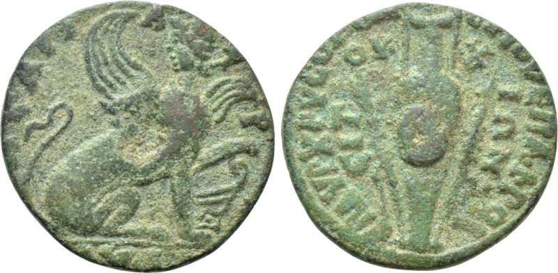 IONIA. Chios. Pseudo-autonomous (Mid 3rd century). Ae Triassarion. Aurelius Chry...