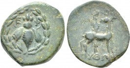 IONIA. Ephesos. Ae (Circa 50-27 BC). Python, magistrate.