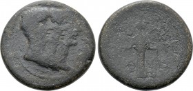 IONIA. Ephesos. Marc Antony, Octavian and Lepidus (43-33 BC). Ae. Glaukon, archiereus grammateus, with Euthykrates, magistrate.