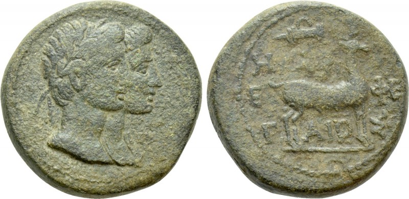 IONIA. Ephesos. Augustus and Livia (27 BC-14 AD). Ae. Heras and Gaios, magistrat...